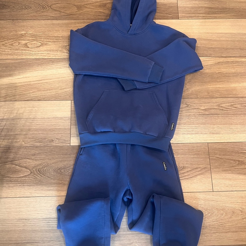 Blue Hoodie and Sweatpants Set